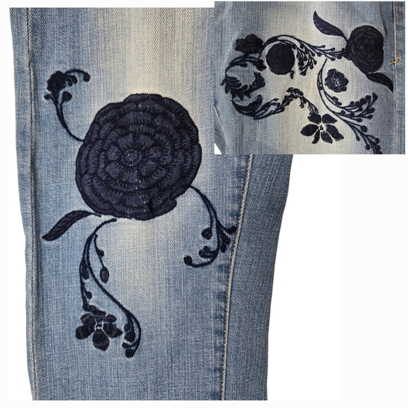Anthropologie Pilcro Hyphen Floral Embroidered Jeans - Picture 6 of 15